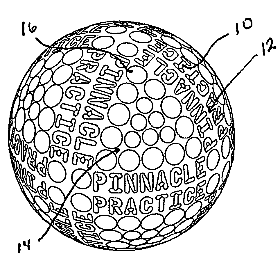 Golf ball dimples forming indicia