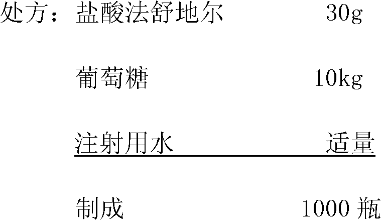 Stable large-capacity fasudil hydrochloride injection