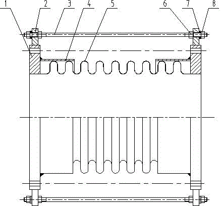 Inlet and outlet damping expansion joint of anti-fatigue type pump
