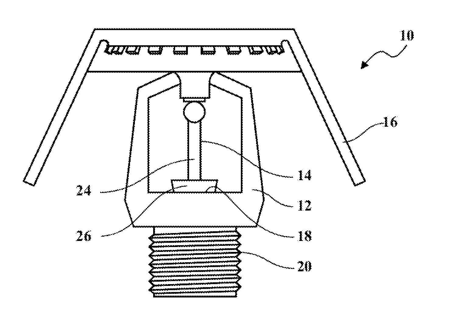 Fire sprinkler with flue-penetrating non-circular spray pattern