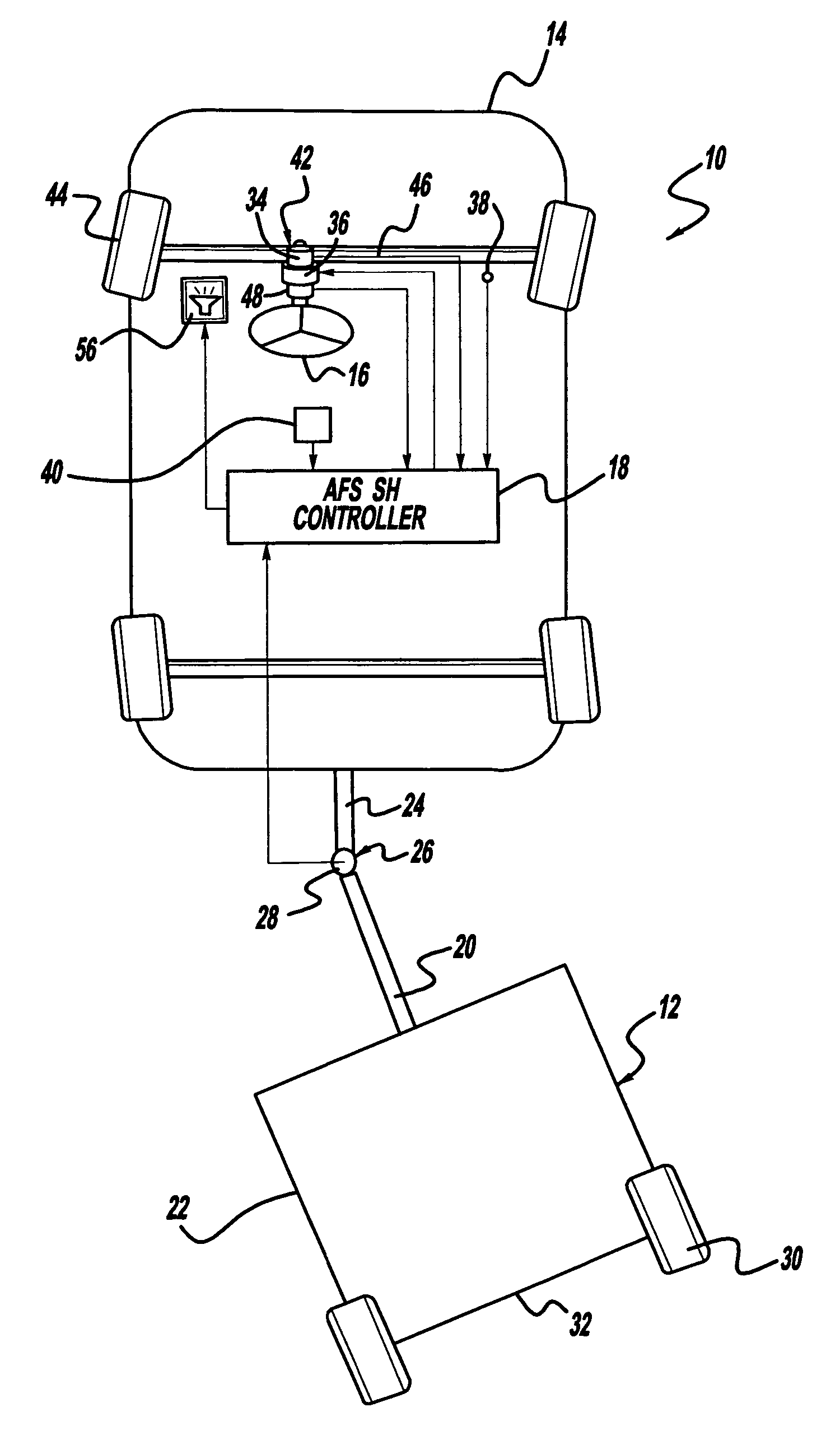 Vehicle-trailer backing up system using active front steer