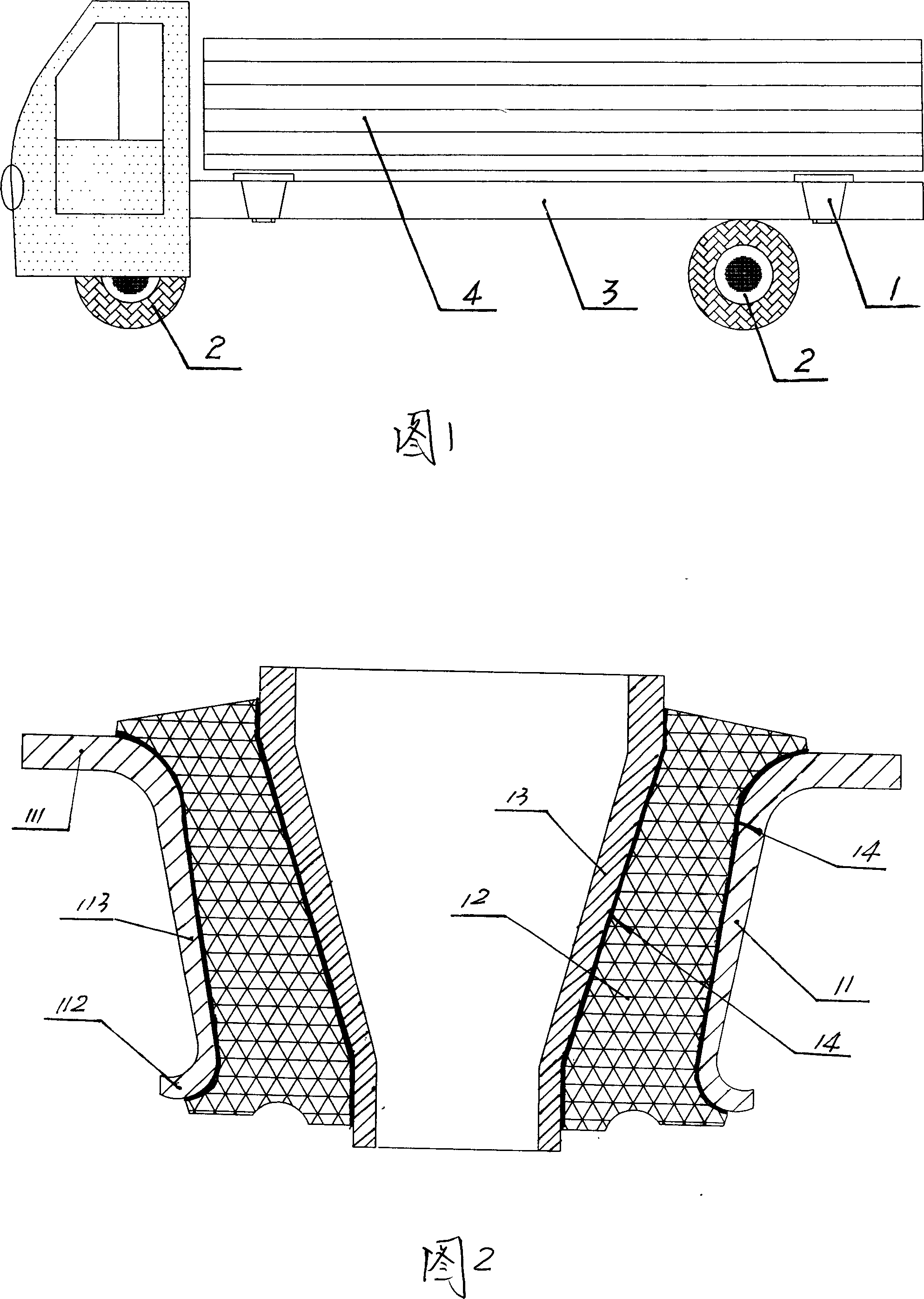 Conical vibration absorber of mine vehicle
