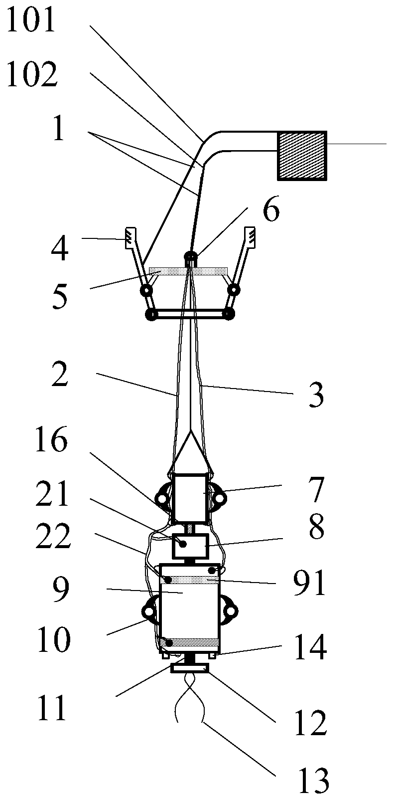 Vertical long pipeline hoisting type wire cleaning device and cleaning method