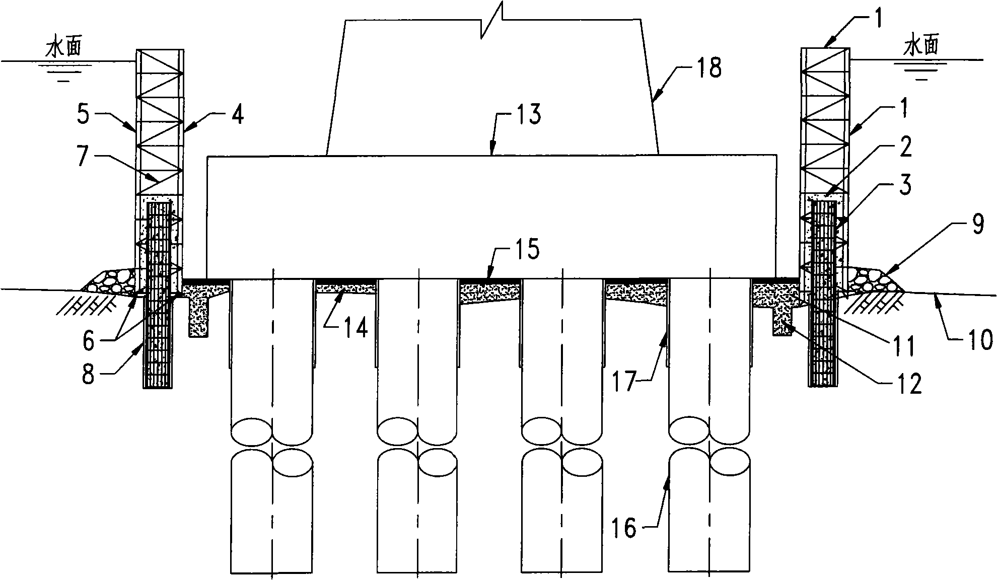 Composite boxed cofferdam and building method thereof