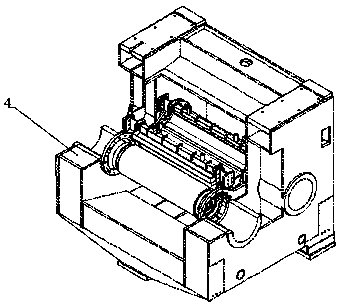 A four-roller spindle device for a multi-wire cutting machine
