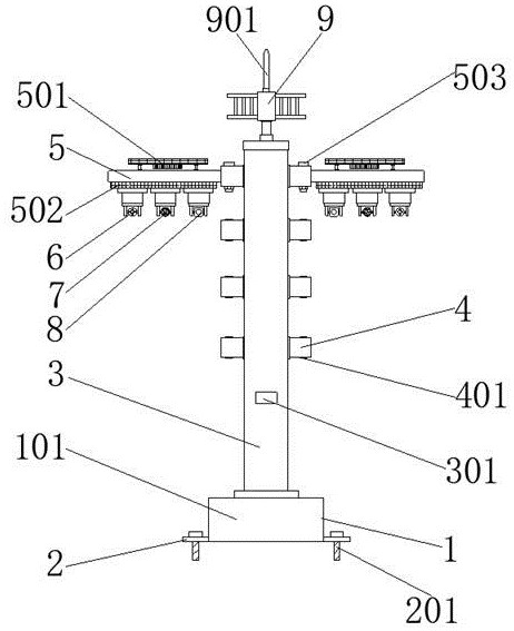 Vehicle illegal parking shooting device for road remote law enforcement