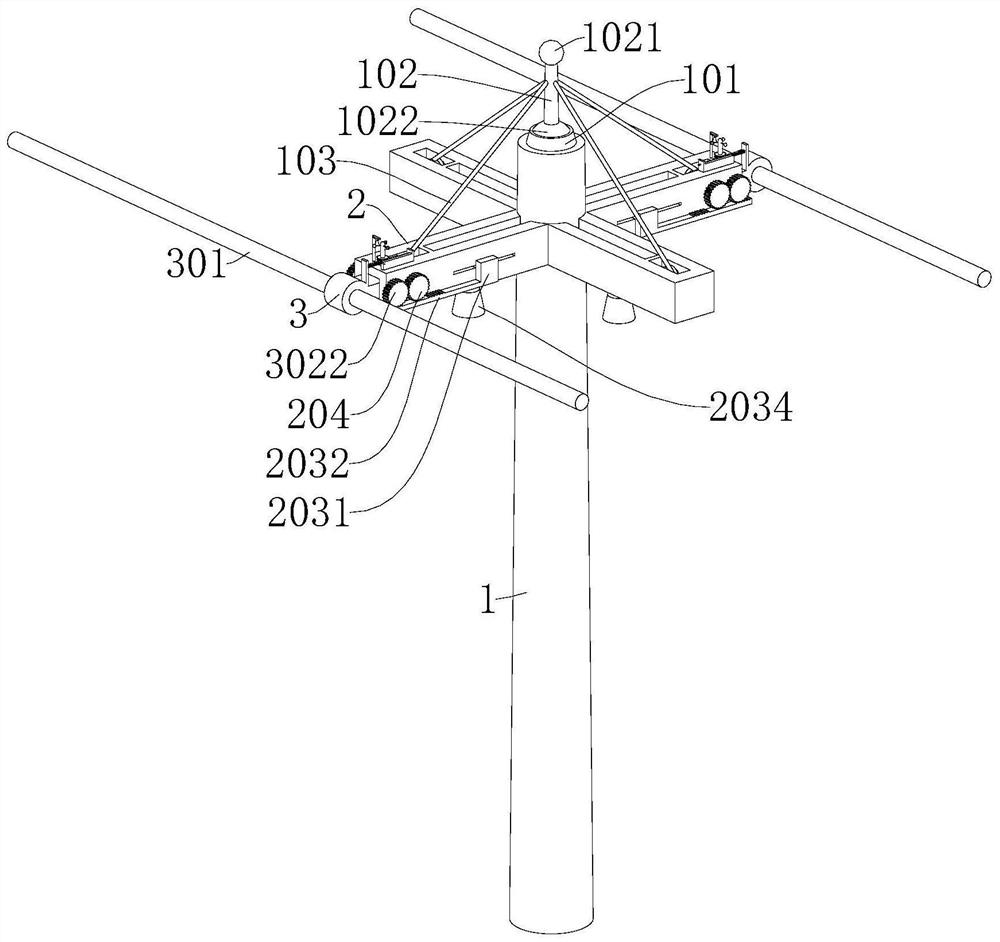 High-voltage telegraph pole capable of being adjusted in a self-balance mode