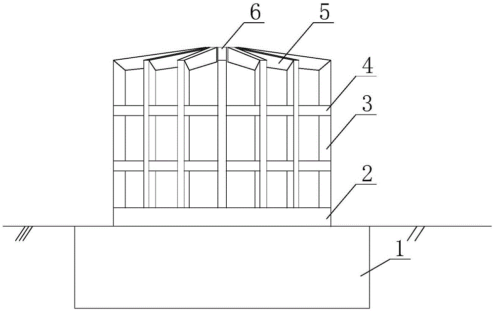 A transitional cylindrical foundation structure applied to ocean engineering
