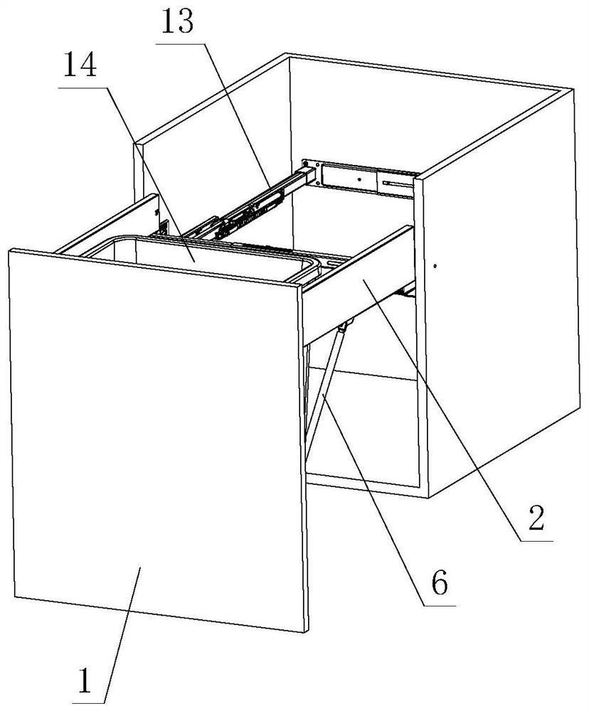 Angle adjusting structure of drawer panel