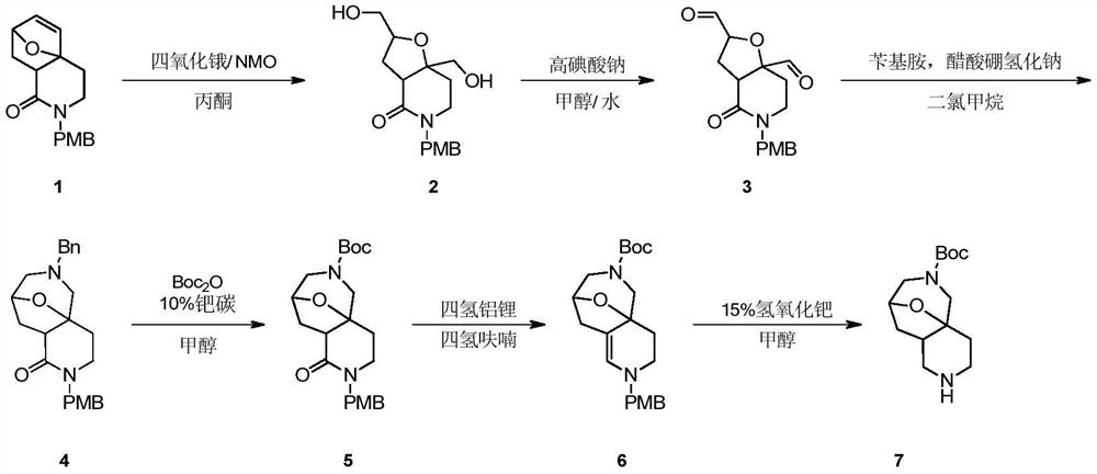 Synthesis method of octahydro-4A,8-epoxy pyrido [4,3-C]azepine-6(5H)-tert-butyl formate