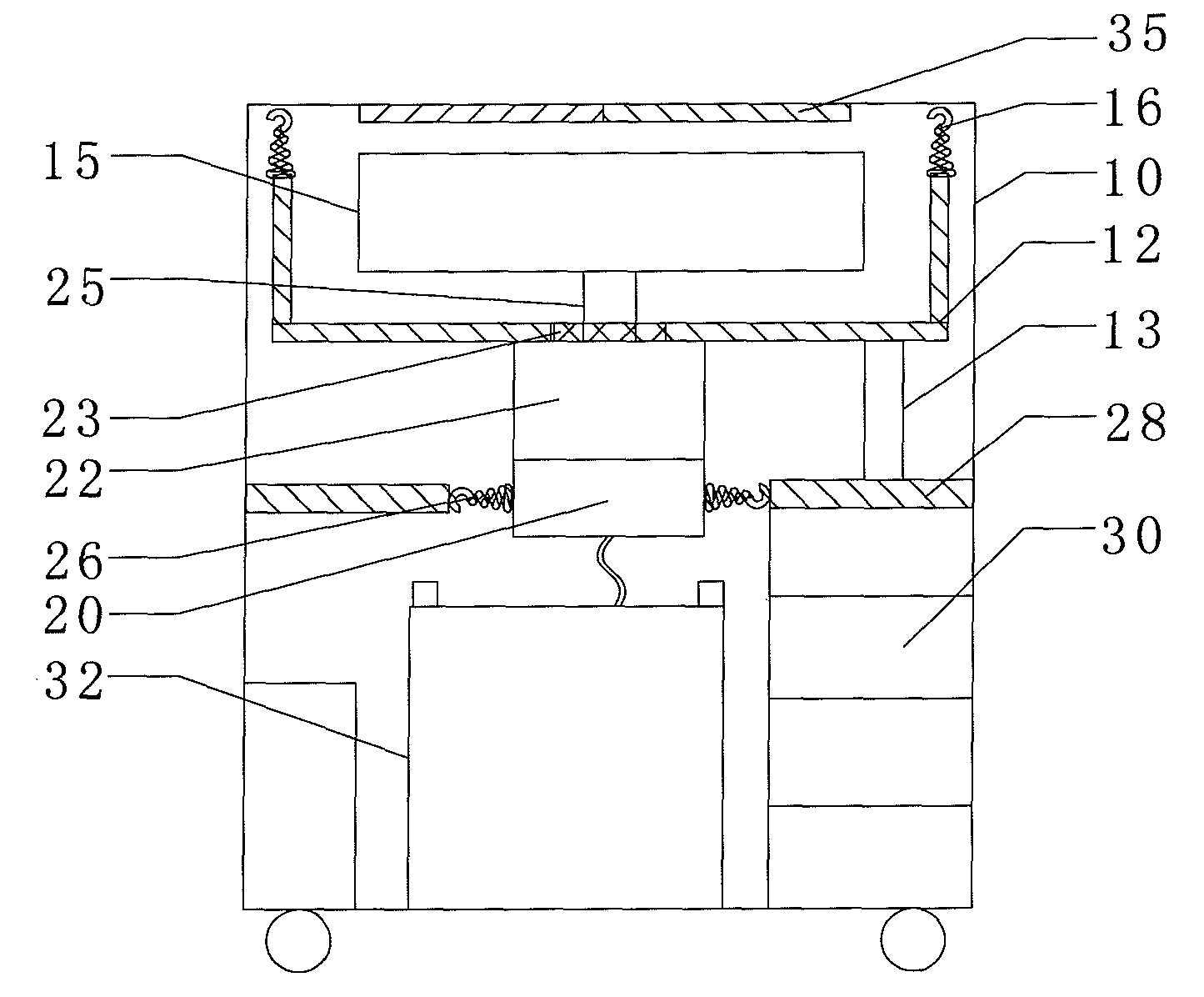 Dewatering machine for umbrella