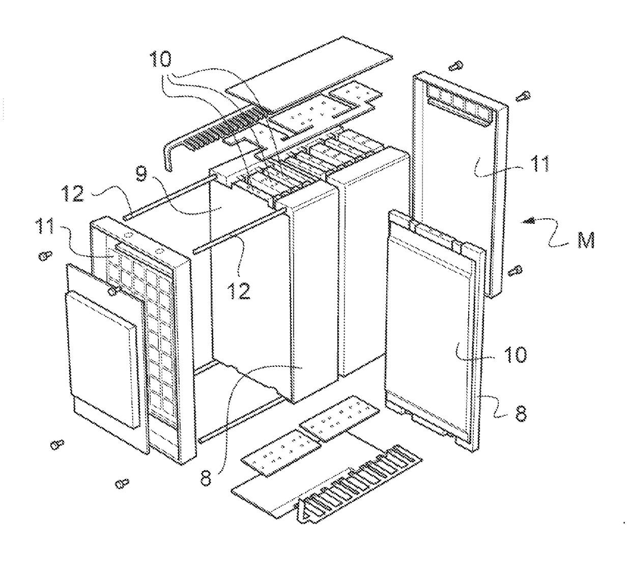 High-capacity stacked-electrode metal-ion accumulator capable of delivering high power