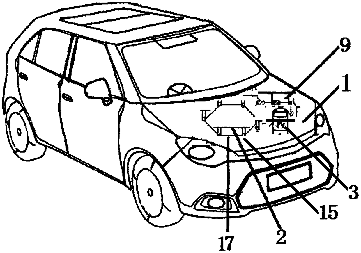 Vehicle engine cover fire extinguishing structure capable of automatically opening fire extinguisher