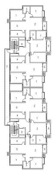 Land-saving high-rise residential building