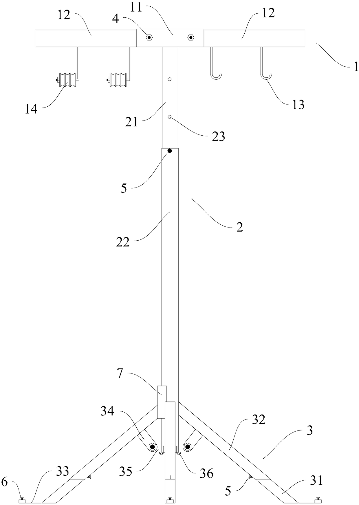 Movable pipeline support for building construction and using method thereof