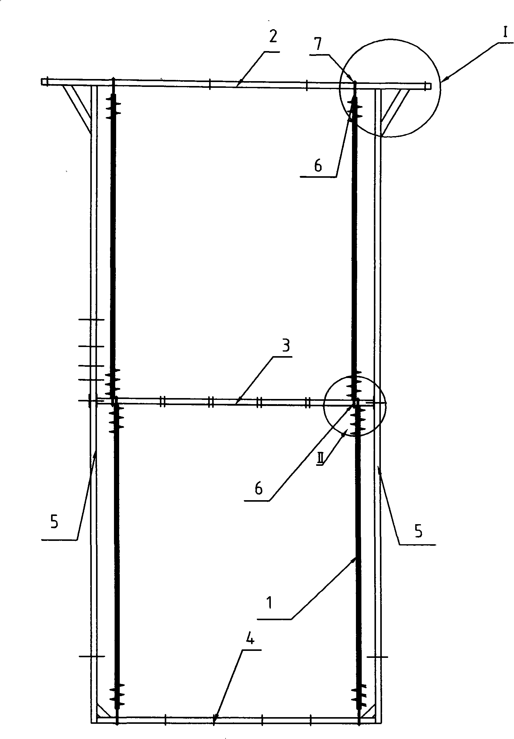 Novel connecting structure and connecting method of cathode ray and cathode frame