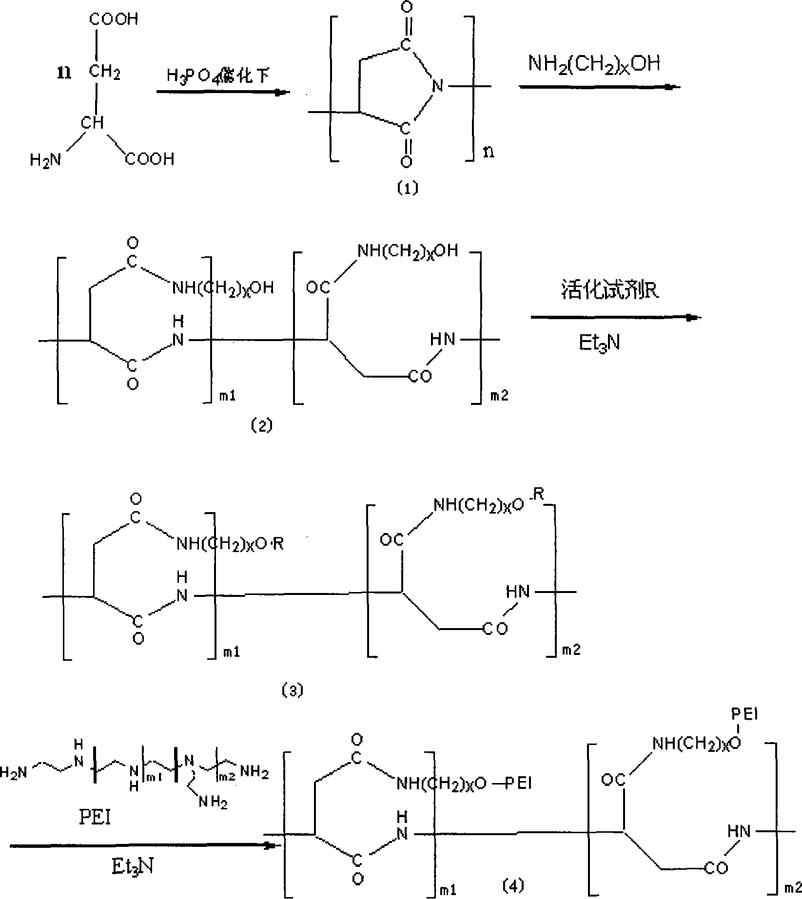 Method for preparing non-viral gene vector of amino acid material
