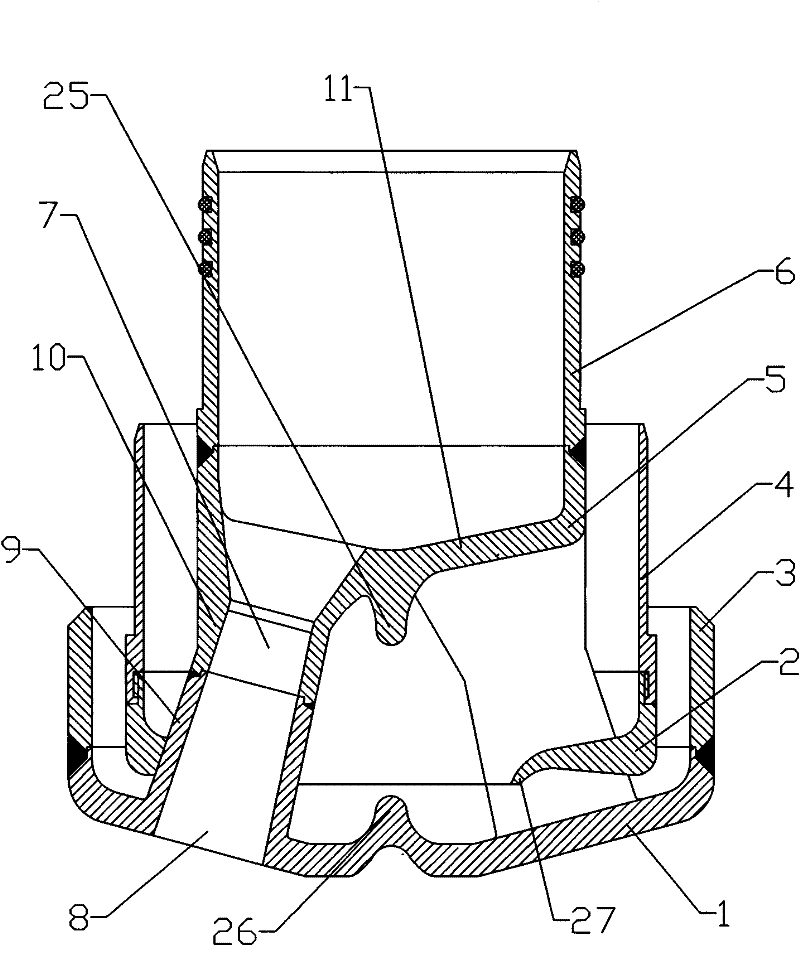 Production method for combined forging and pressing oxygen lance nozzle and mould special for same