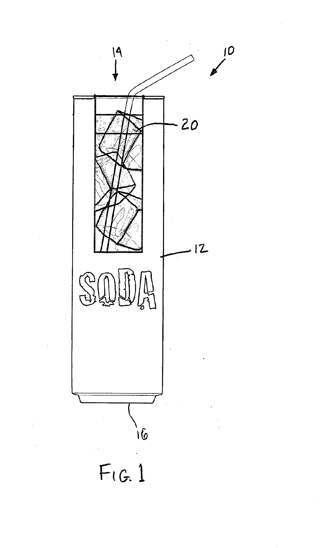 Beverage container with recessed top and method for using same