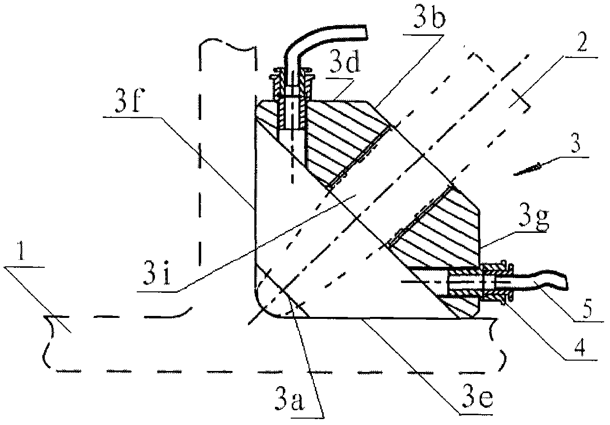 Ultrasonic transducer clamp for detecting concave R region of composite material structure