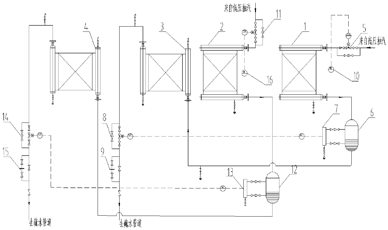 Four-section type steam air preheater drainage system