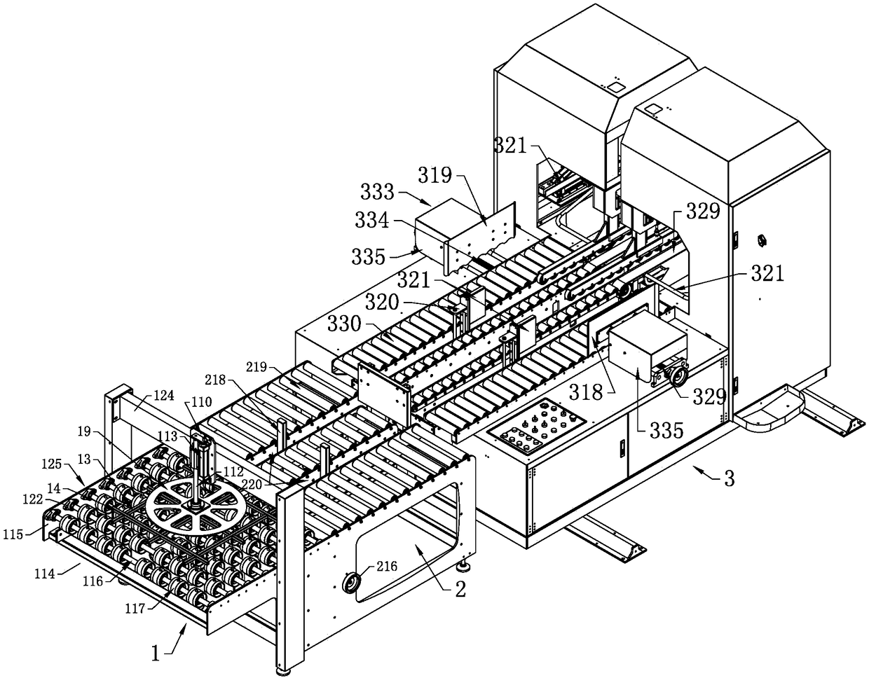 Full-automatic carton packing and stacking system