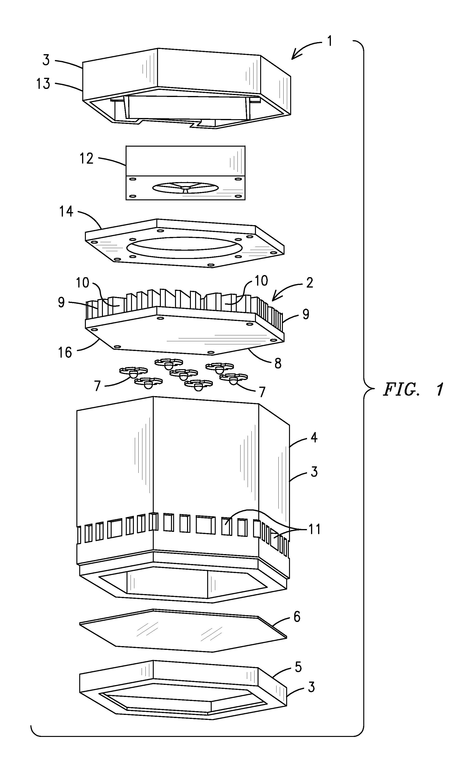 LED lamp with actively cooled heat sink