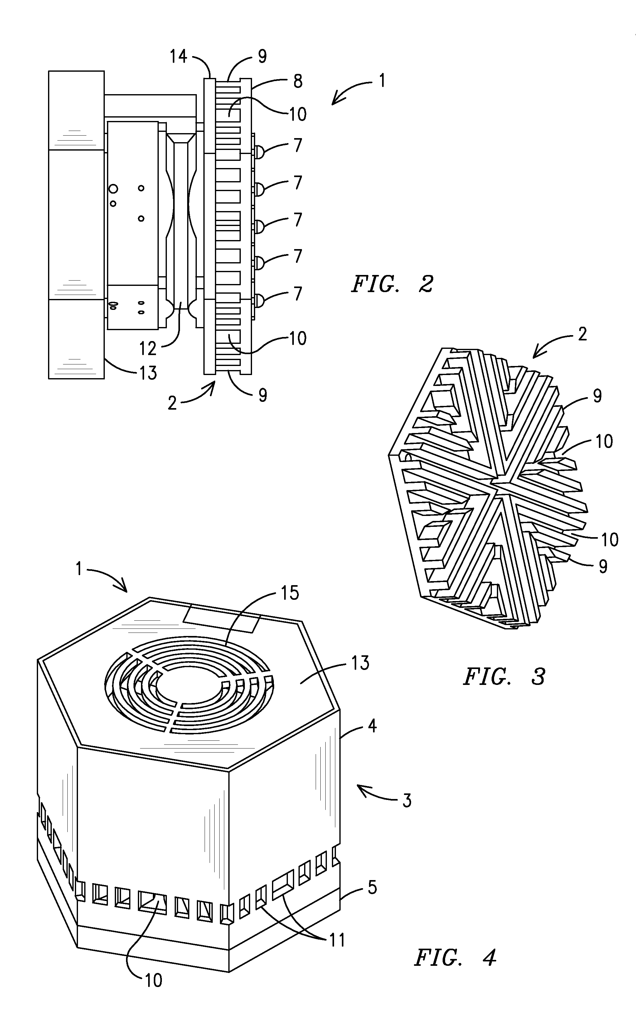 LED lamp with actively cooled heat sink