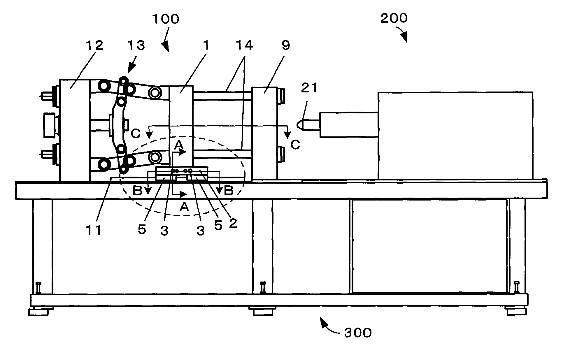 Movable platen support mechanism