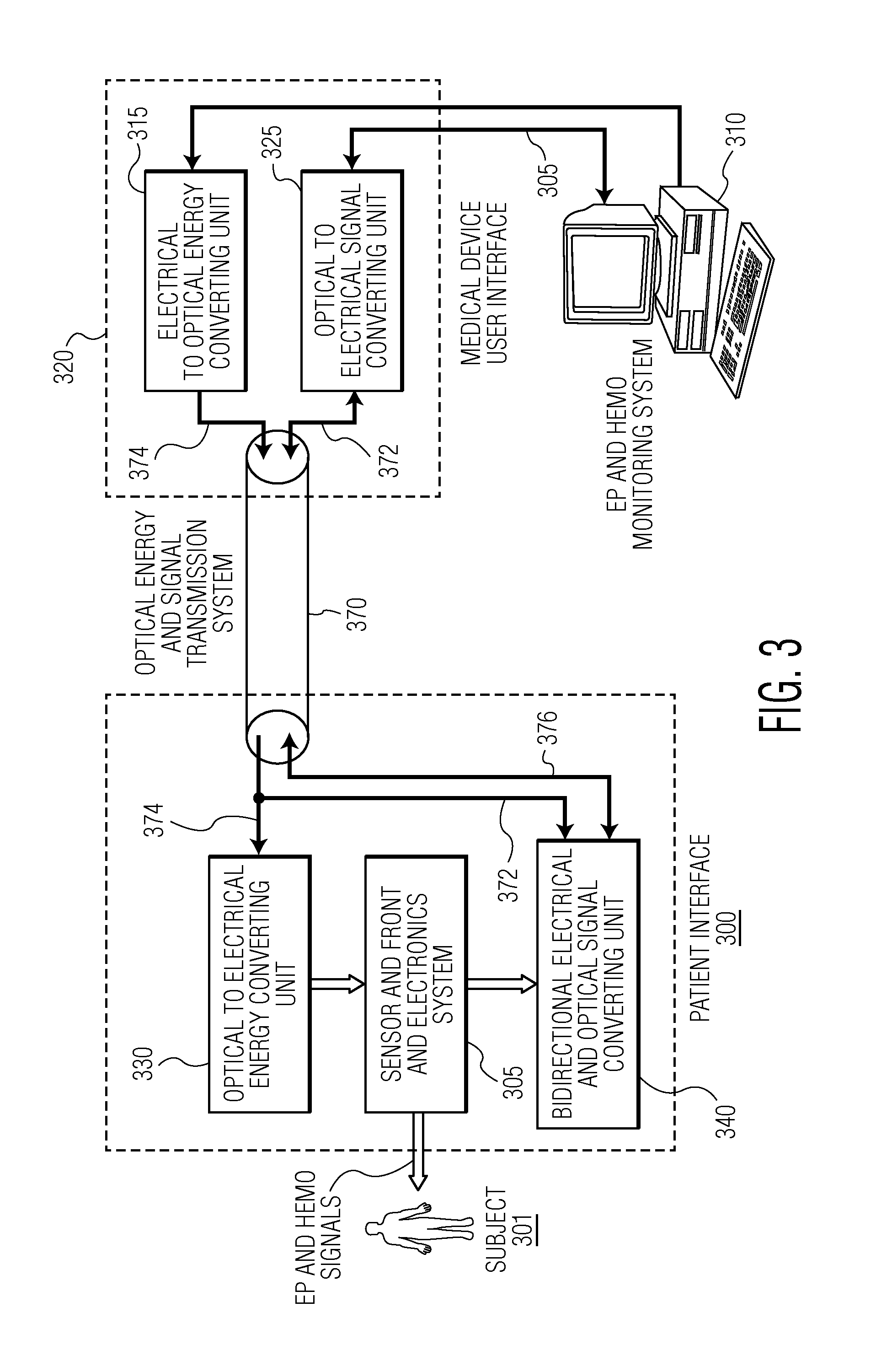 System for Processing Patient Monitoring Power and Data Signals