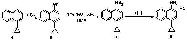 Preparation method of 4-cyclopropyl-1-naphthylamine