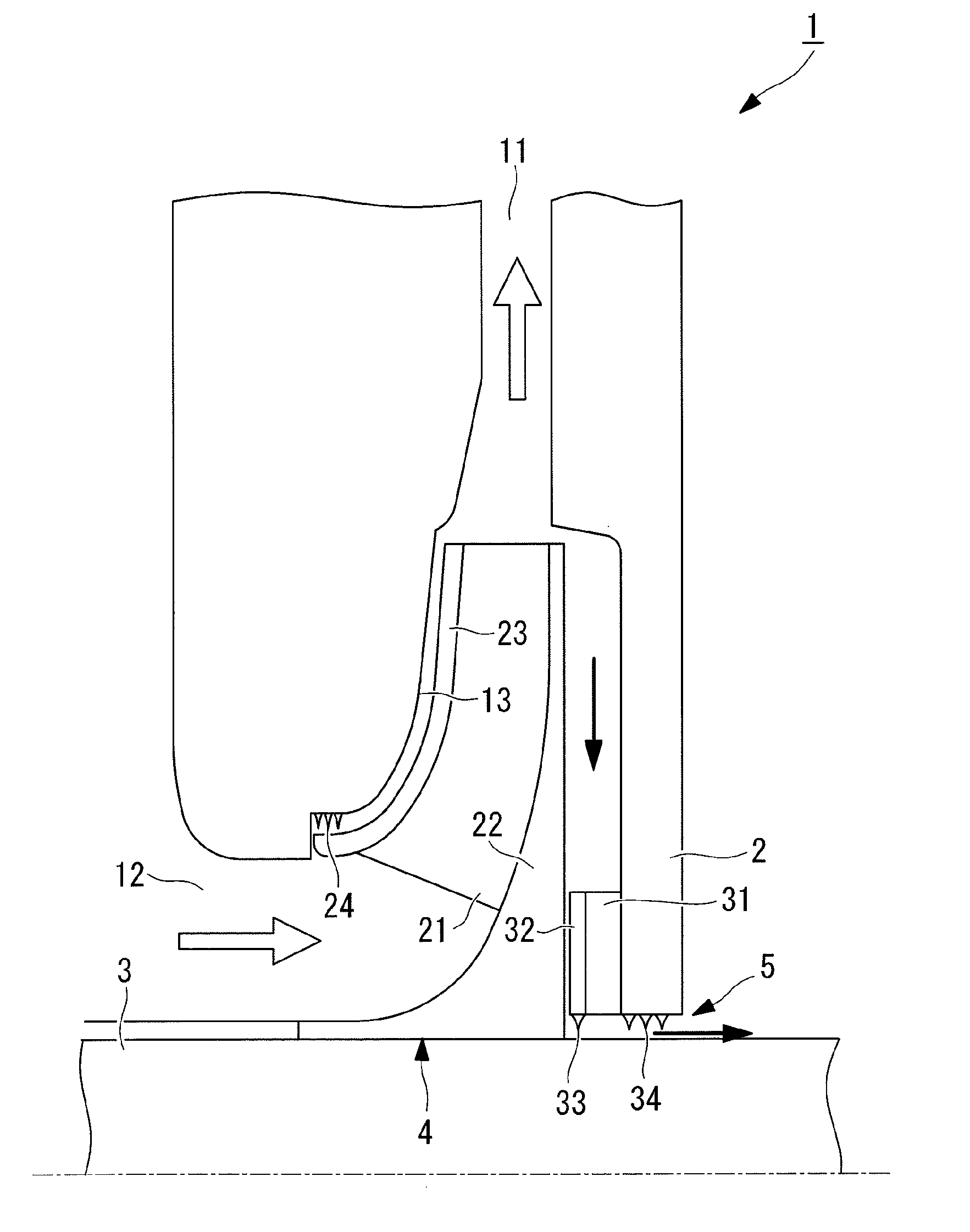 Sealing device for rotary fluid machine, and rotary fluid machine