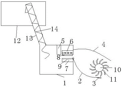 Tree leaf collecting device for sweeping vehicle