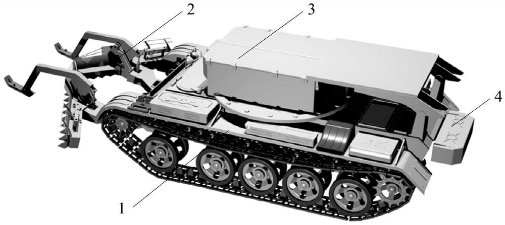 A crawler-type remote mine-sweeping system