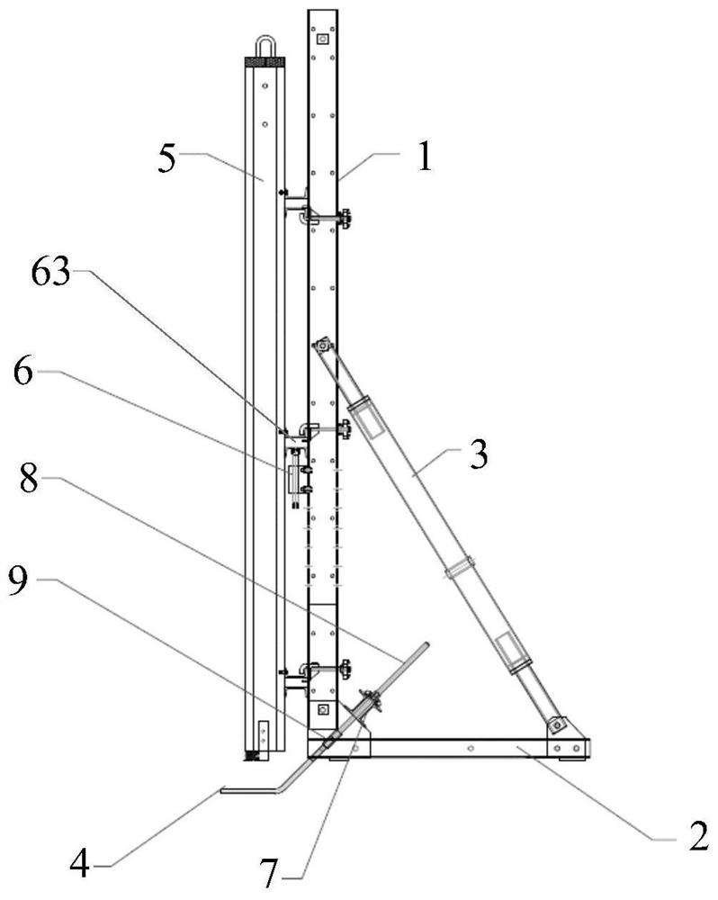 Support capable of supporting wall formwork on single side