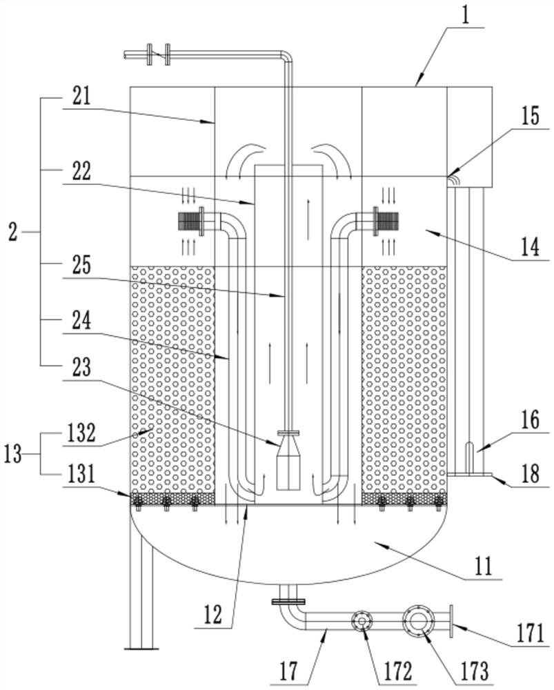 Intensive aeration internal circulation iron-carbon micro-electrolysis device
