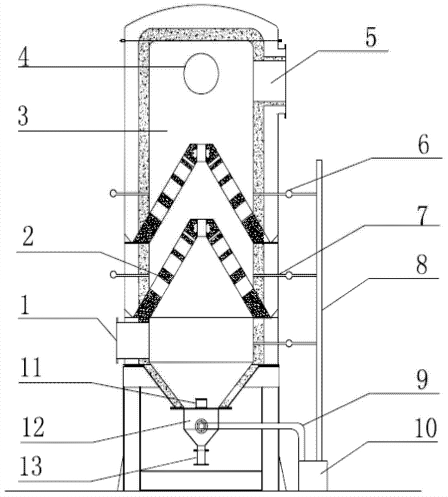 Regenerative combustion device applicable to stable combustion of compounded tangent-flow and direct-flow gas with low calorific value