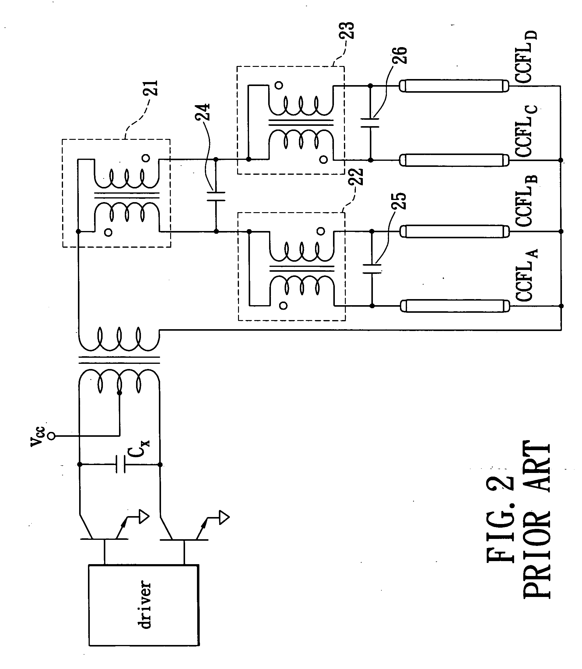 Multiple-ccfl parallel driving circuit and the associated current balancing control method for liquid crystal display