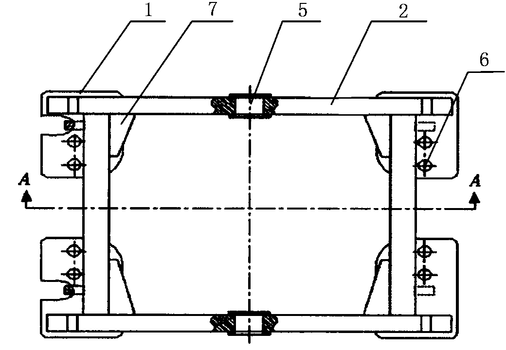 Auxiliary frame of wheel loader
