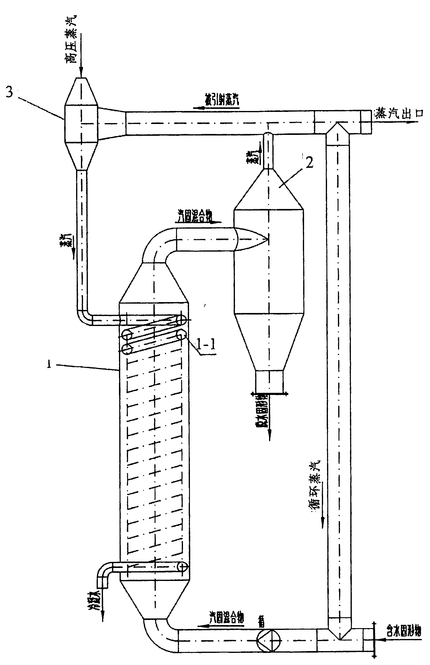 Drying dehydration steam-recycle process and device for solid containing water