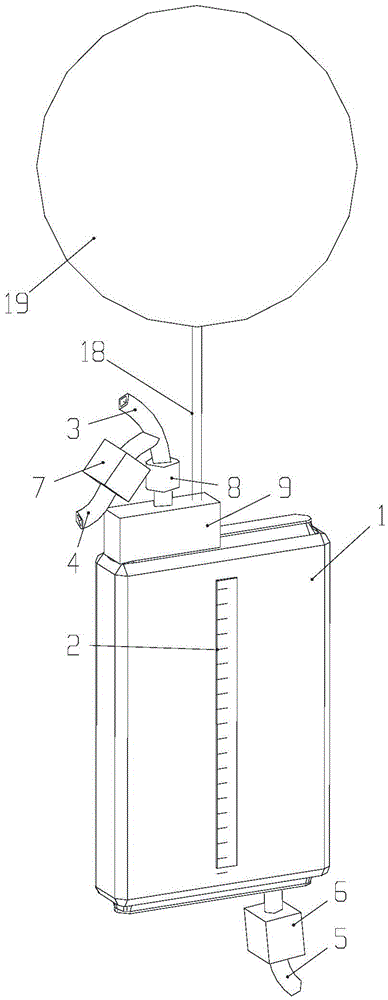 Floating type liquid storing and measuring device