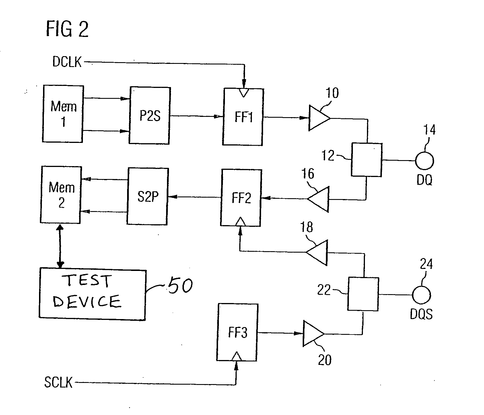 Loop-back method for measuring the interface timing of semiconductor memory devices using the normal mode memory