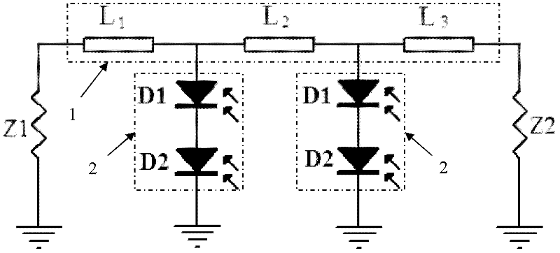 Photovoltaic millimeter wave power synthesis circuit