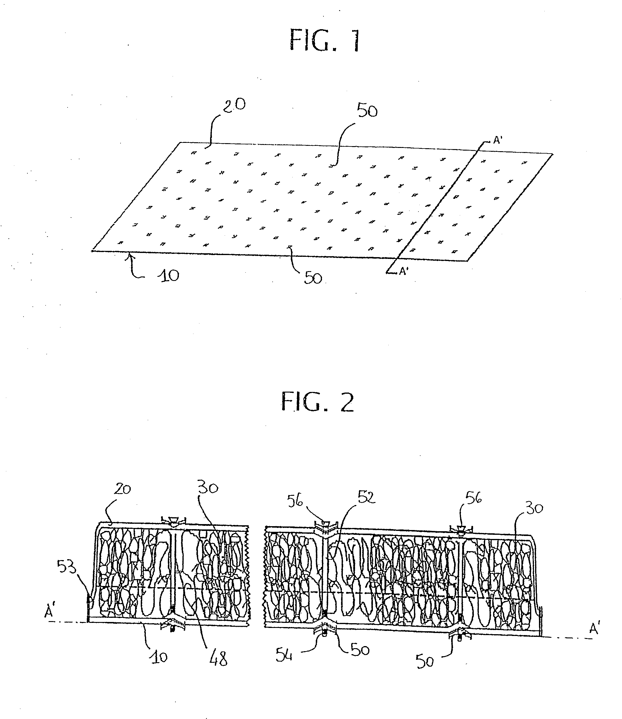 Lightweight protection element and filter of the mattress type