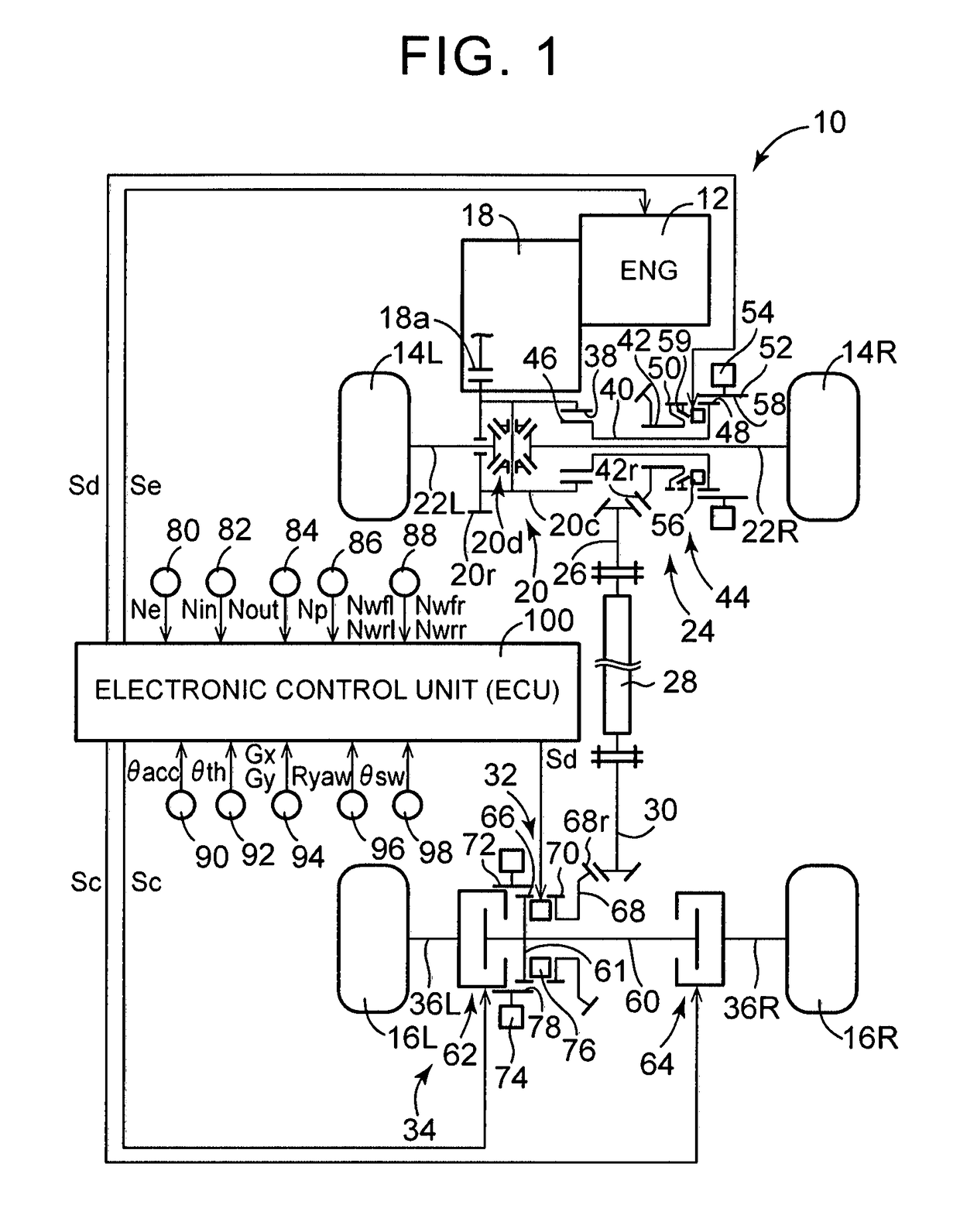 Control device for four wheel drive vehicle