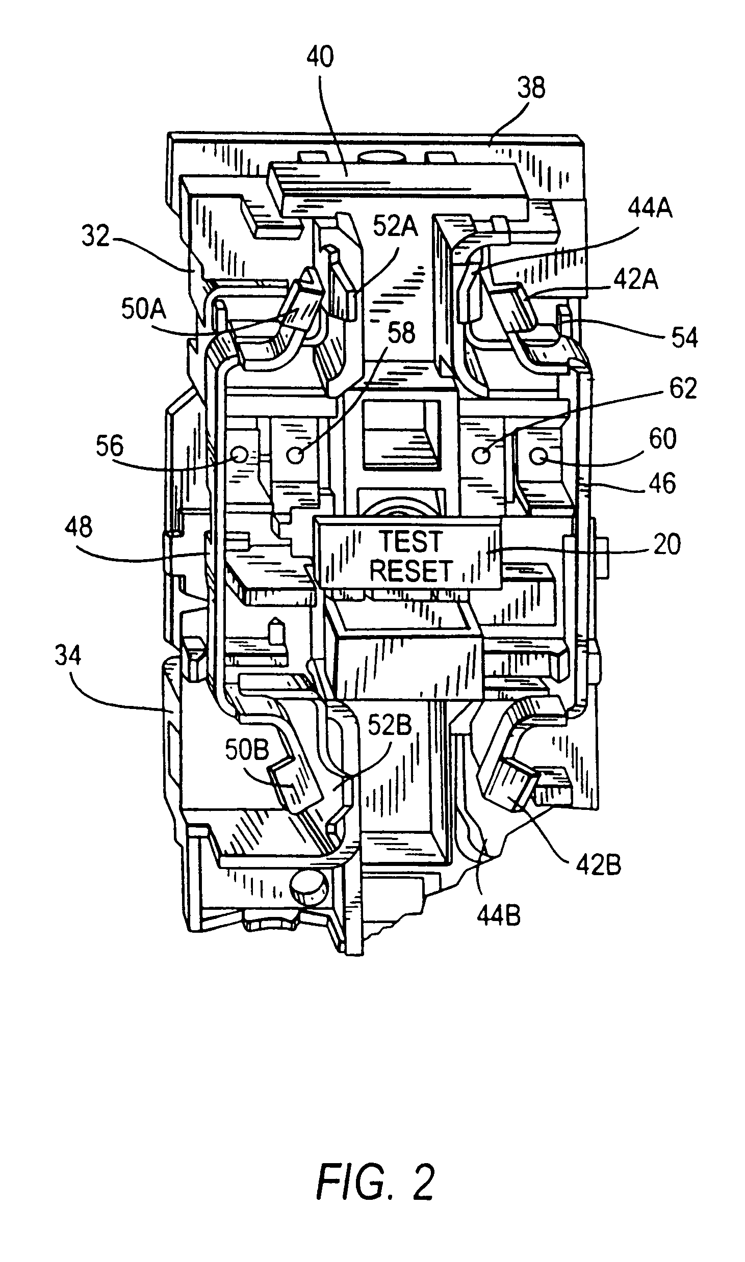 Circuit interrupting device with a single test-reset button