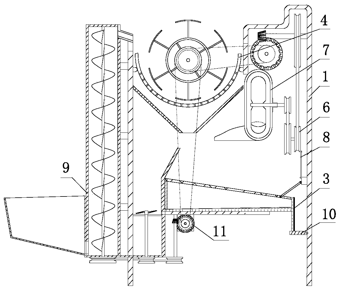 Peanut shelling device for agricultural production