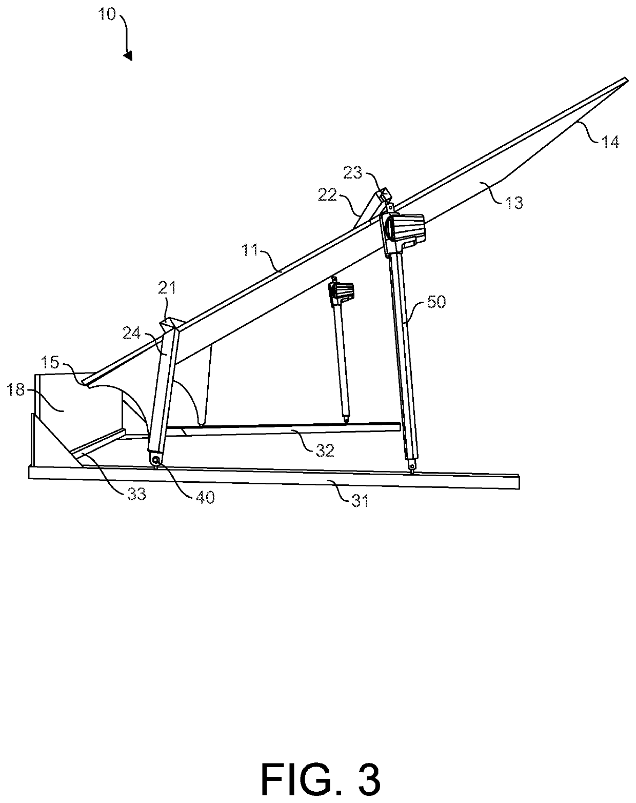 Adjustable-incline climbing wall