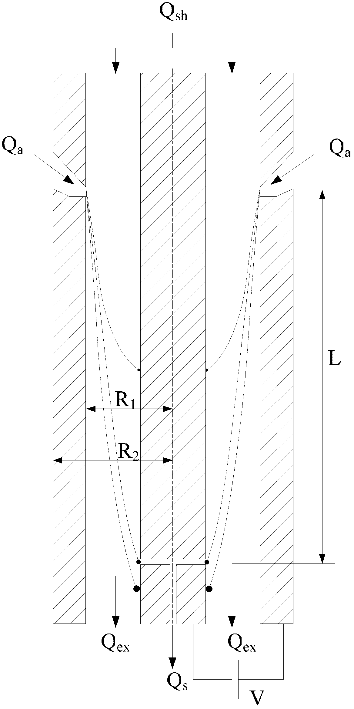 Device for grading particle sizes of nanometer particles on line