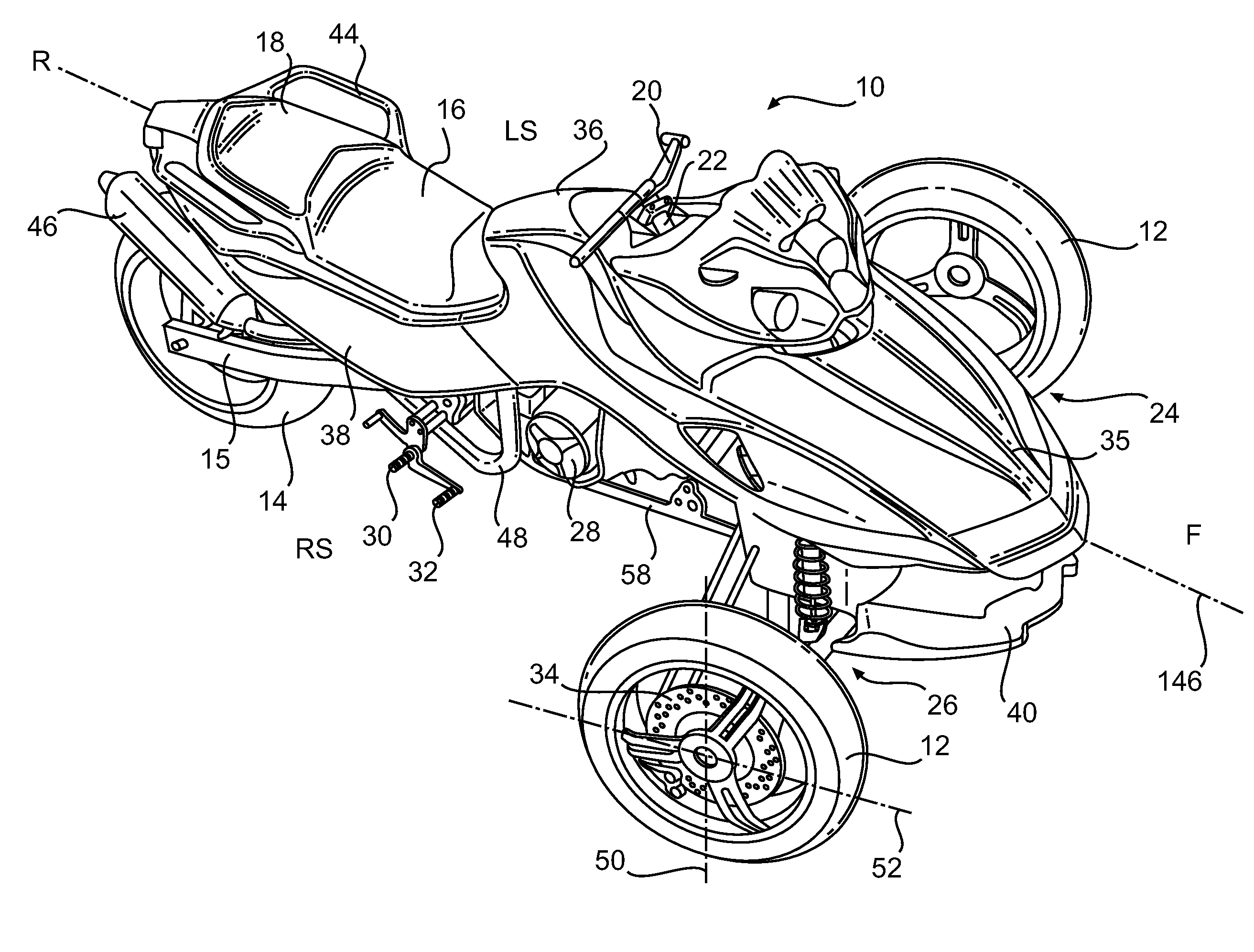 Leaning Vehicle with Tilting Front Wheels and Suspension Therefor